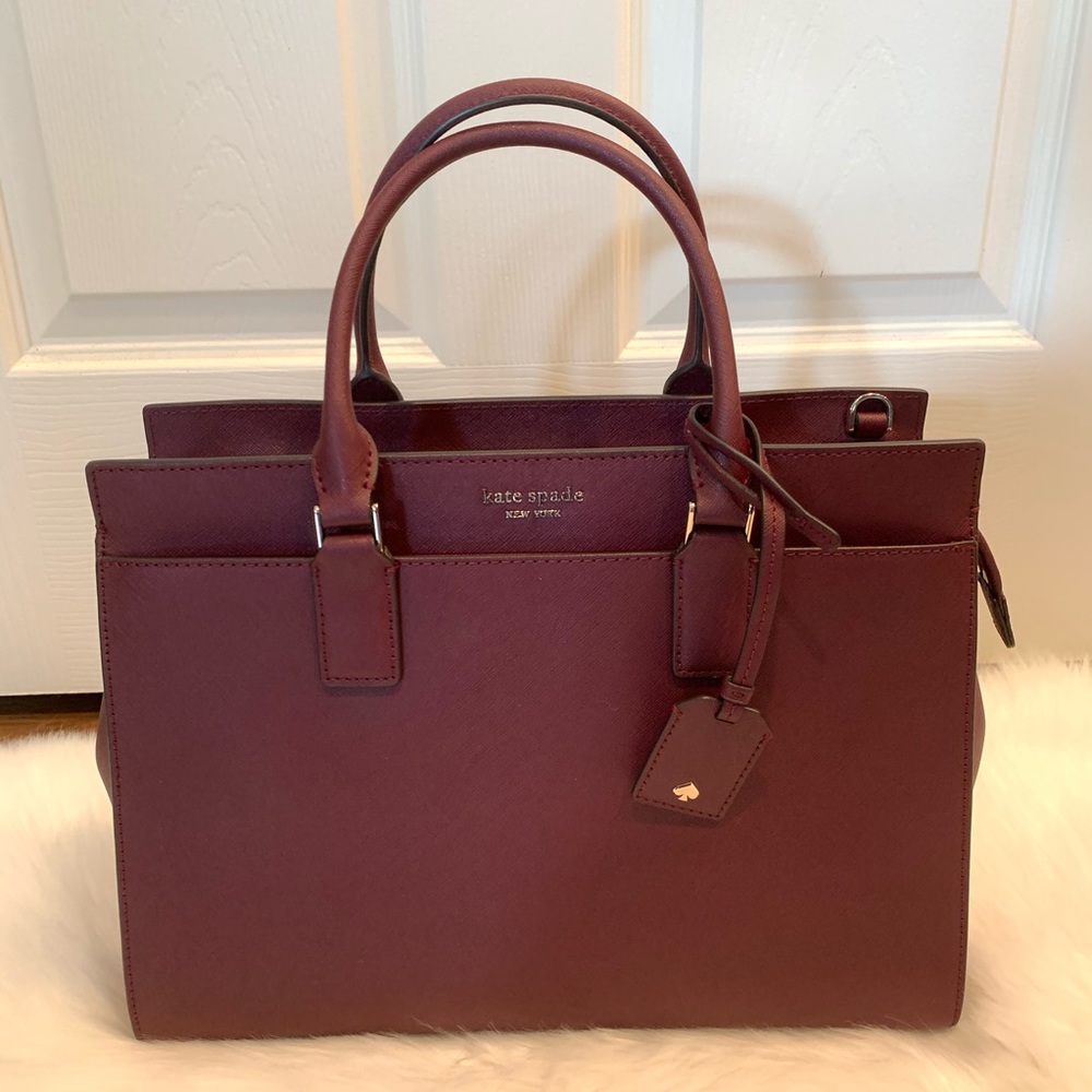 Kate spade Cameron large satchel cherrywood maroon